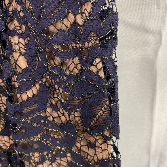 Dress the Population Olinda Lace Maxi Dress Navy & Gold Size Small NWT - Picture 8 of 9